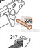 WE Hi-Capa full-auto lower parts diagram with the frame pin, part 220, outlined