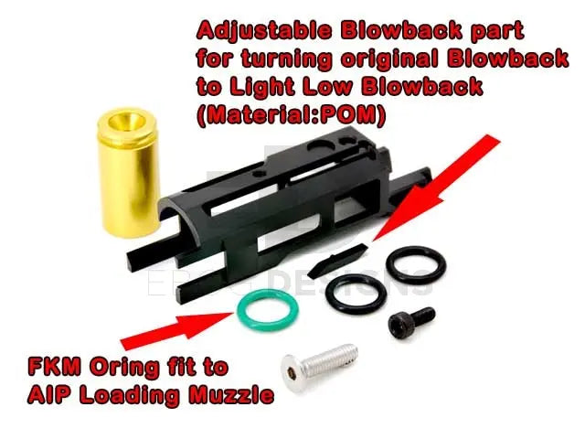AIP CNC 7075 Adjustable Blowback Housing for Marui 5.1/4.3/1911 AIP