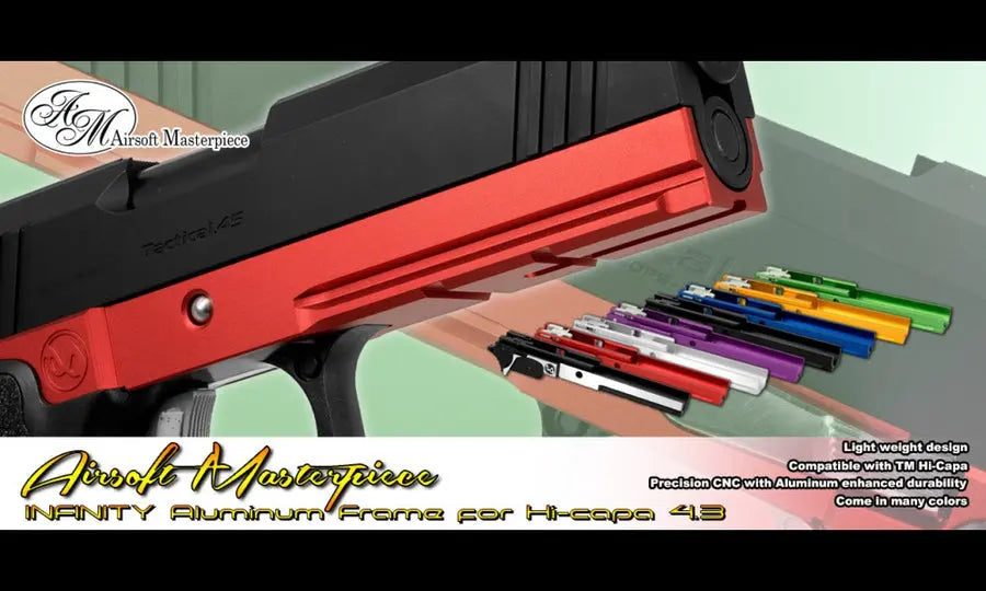 Airsoft Masterpiece Infinity 4.3″ Aluminum Advance Frame with Tactical Rail for Hi-CAPA 4.3 (Two Tone) Airsoft Masterpiece - Airsoft 