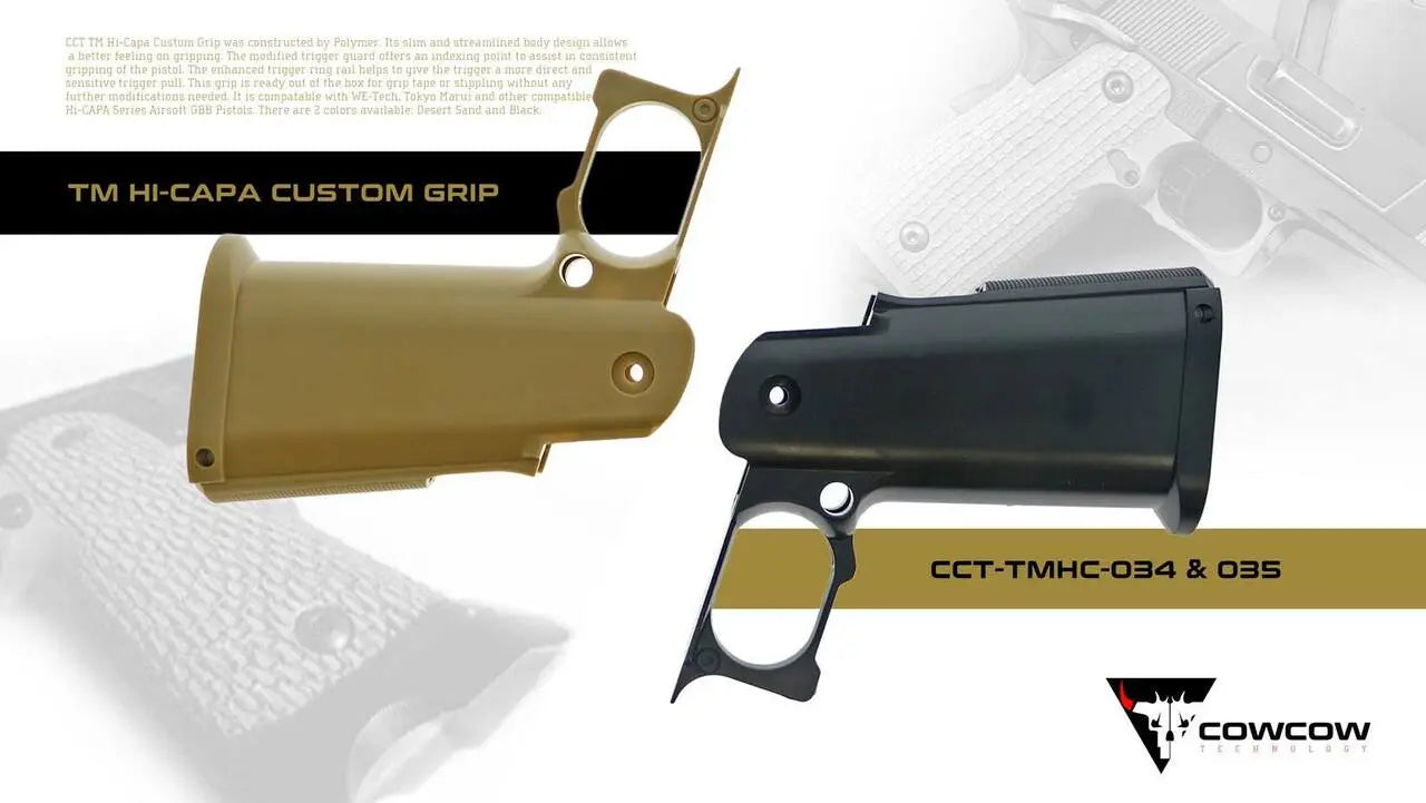 CowCow TM Hi-Capa Custom Grip - Desert Sand Ebog Designs - Airsoft 