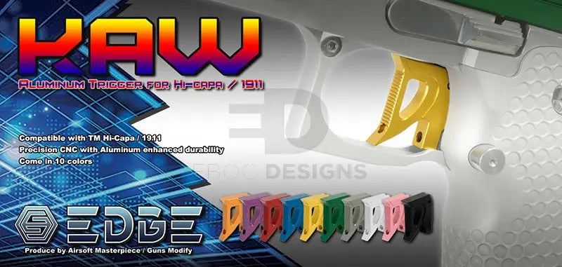 EDGE Custom "KAW" Aluminum Trigger for Hi-CAPA/1911 (Black) EDGE - Airsoft 