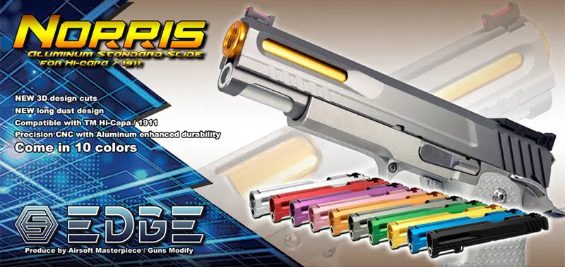 EDGE Custom "NORRIS" Aluminum Standard Slide for Hi-CAPA/1911 5.1 (Purple) EDGE - Airsoft 