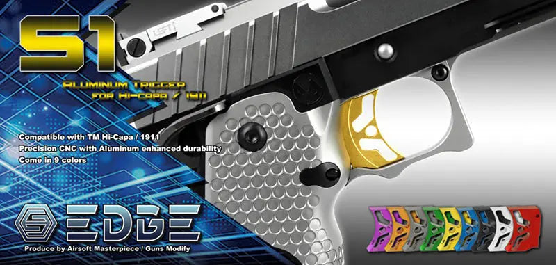 EDGE Custom "S1" Aluminum Trigger for Hi-CAPA/1911 (Orange) EDGE - Airsoft 