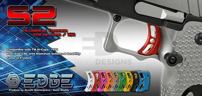 EDGE Custom "S2" Aluminum Trigger for Hi-CAPA/1911 (Blue) EDGE - Airsoft 