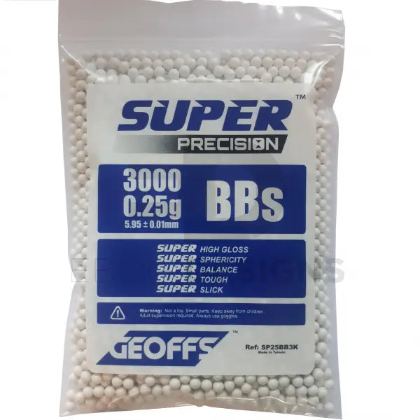 GEOFFS™ SUPER PRECISION™ BBS 0.25G 3000 WHITE Geoffs - Airsoft 