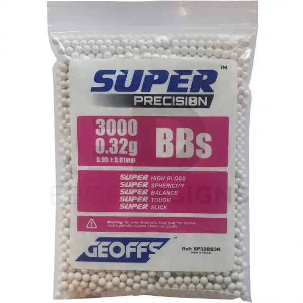 GEOFFS™ SUPER PRECISION™ BBS 0.32G 3000 WHITE Geoffs - Airsoft 