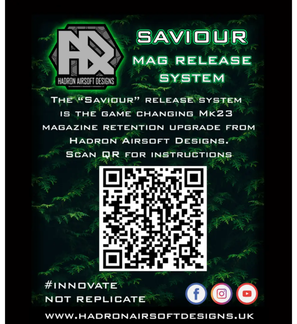 Hadron Designs - MK23 Saviour Magazine Retention System Ebog Designs - Airsoft 