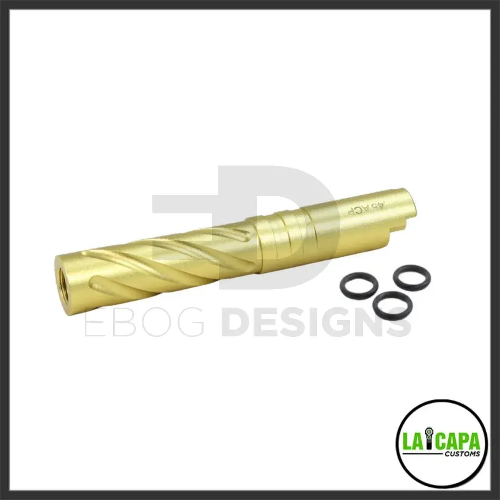 LA Capa Customs 4.3 Aluminum Tornado Threaded Outer Barrel - Gold lacapacustoms - Airsoft 