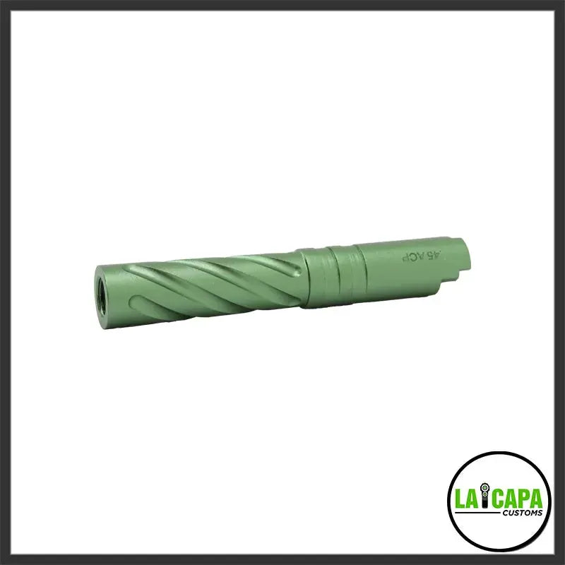 LA Capa Customs 4.3 Aluminum Tornado Threaded Outer Barrel - Green lacapacustoms - Airsoft 