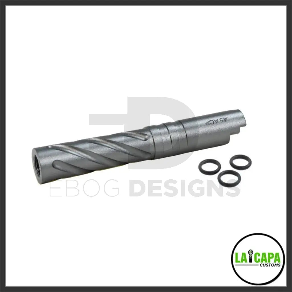 LA Capa Customs 4.3 Aluminum Tornado Threaded Outer Barrel - Grey lacapacustoms - Airsoft 