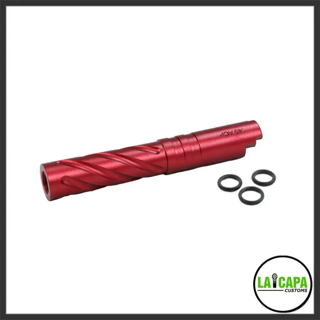 LA Capa Customs 4.3 Aluminum Tornado Threaded Outer Barrel - Red lacapacustoms - Airsoft 