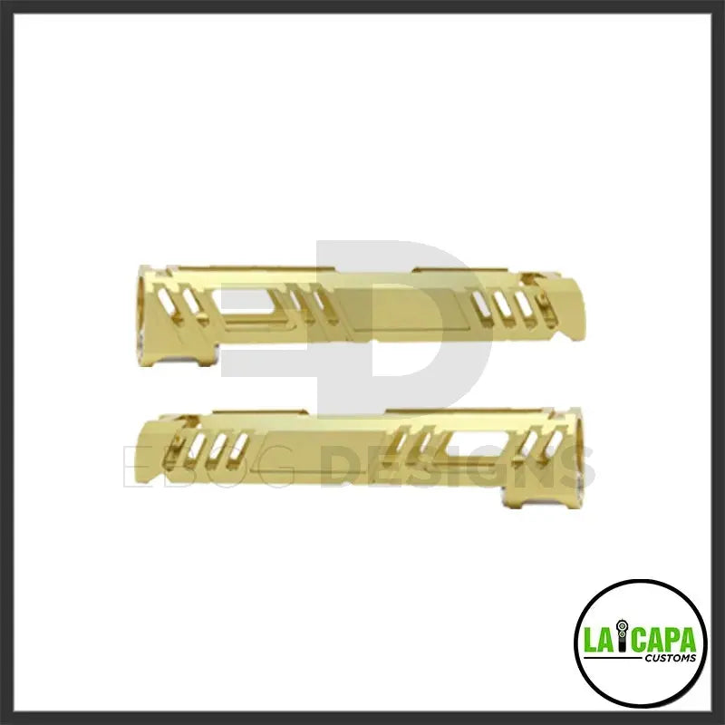 LA Capa Customs 4.3 “Conqueror” Aluminum Slide - Gold Ebog Designs - Airsoft 