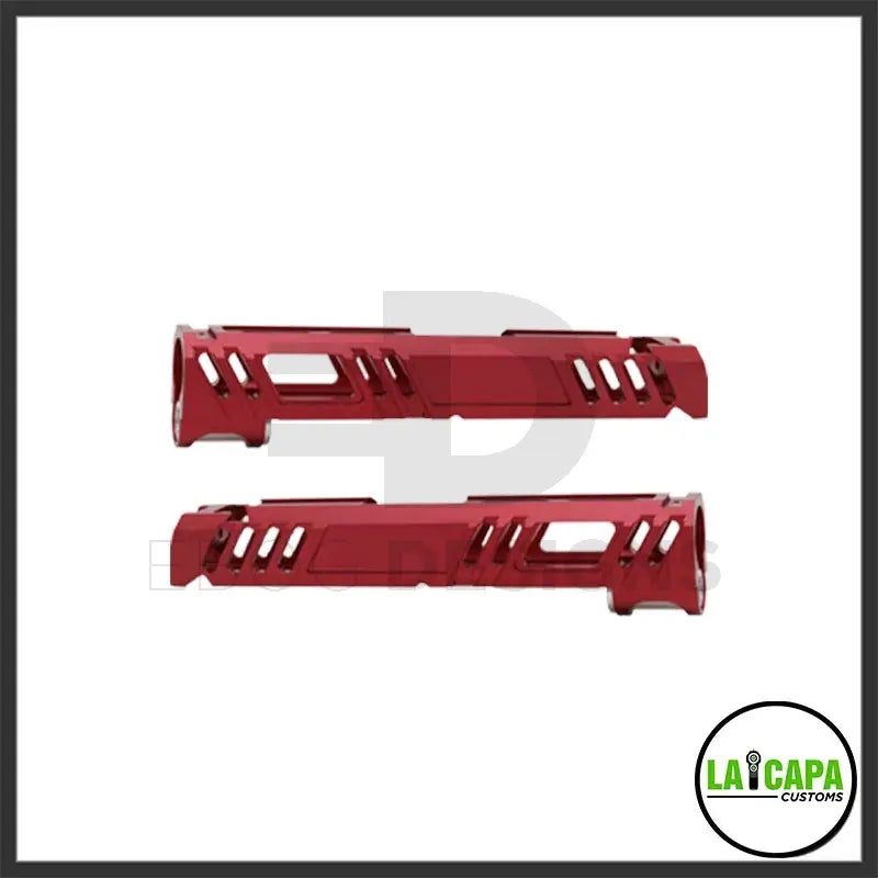 LA Capa Customs 4.3 “Conqueror” Aluminum Slide - Red Ebog Designs - Airsoft 