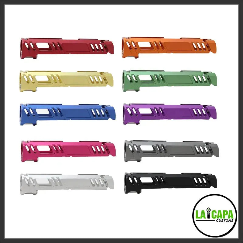 LA Capa Customs 4.3 “Conqueror” Aluminum Slide - Red Ebog Designs - Airsoft 