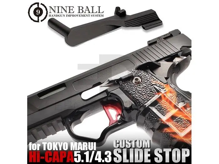 Nine Ball Custom Slide Stop For Marui Hi-capa 5.1/4.3 & M45A1 GBB (Black) laylax - Airsoft 