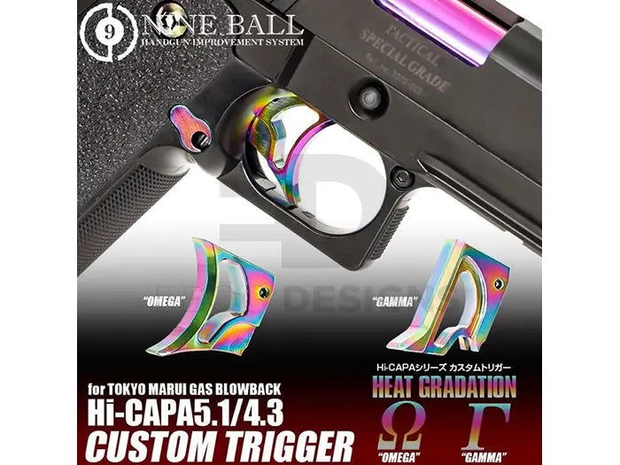 Nine Ball (Omega) Round Trigger For Marui Hi-Capa / M1911 / M45A1 GBB (Rainbow) laylax - Airsoft 